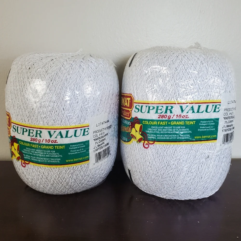Bernat Handicrafter Crochet Cotton Christmas ~ Lot of 2 Size 10 NWT